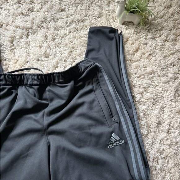 Adidas Men's Dark Gray Joggers with Light Gray Stripes - Picture 2 of 5